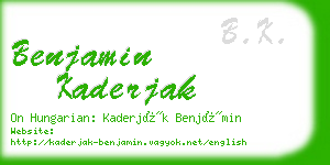 benjamin kaderjak business card